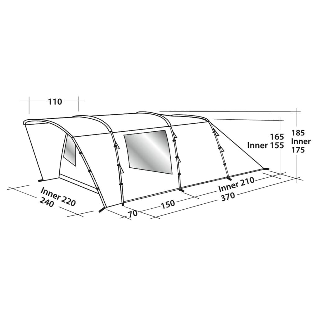 Easy Camp Namiot tunelowy Palmdale 400, 4-osobowy, niebieski