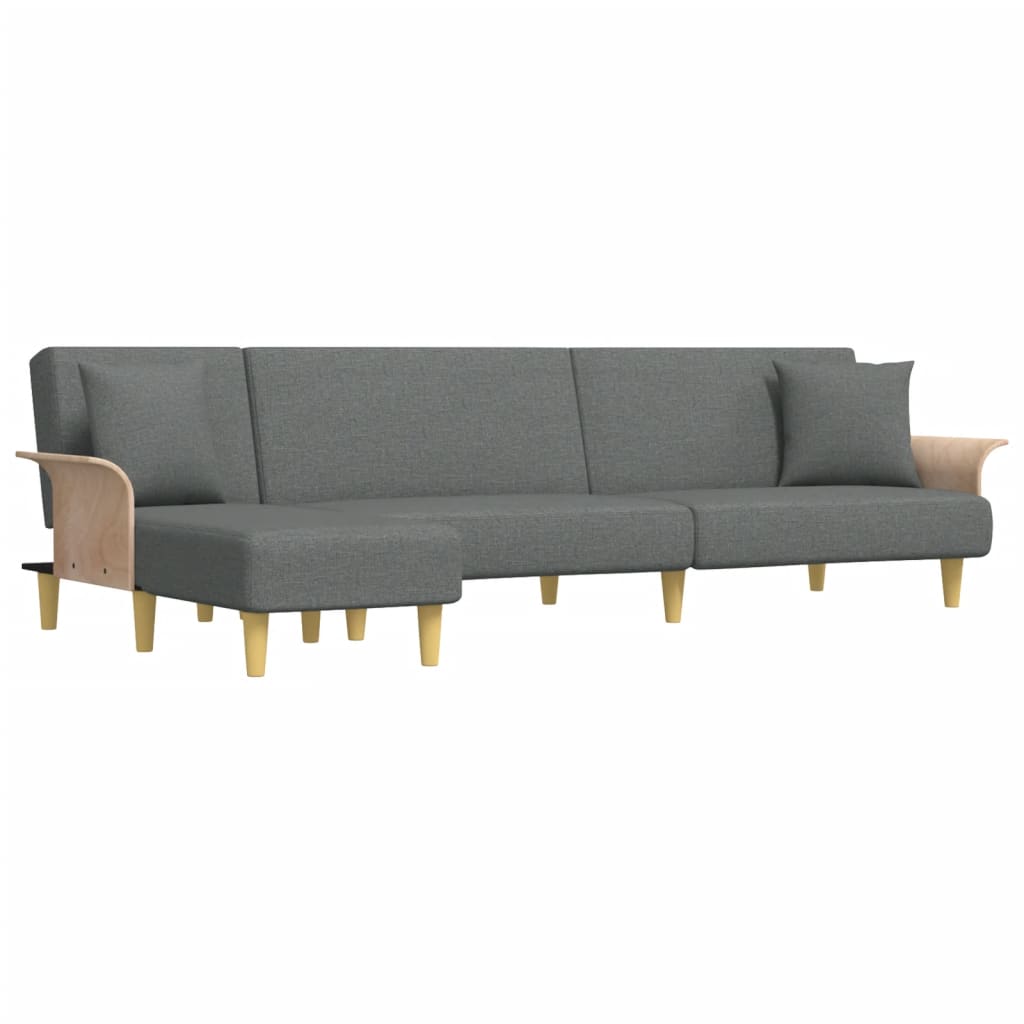 vidaXL Sofa rozkładana L, ciemnoszara, 279x140x70 cm, tkanina