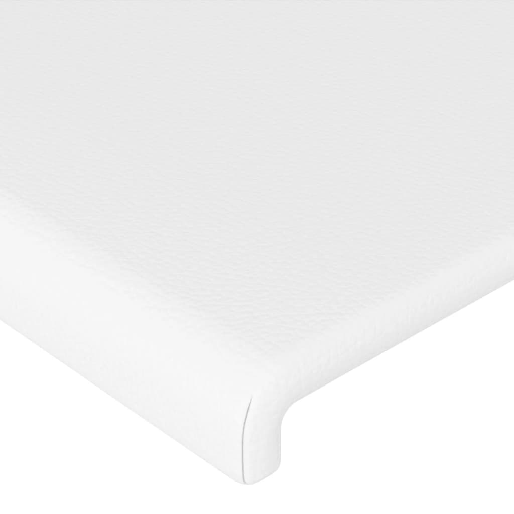 vidaXL Zagłówek do łóżka z LED, biały, 183x16x118/128cm sztuczna skóra