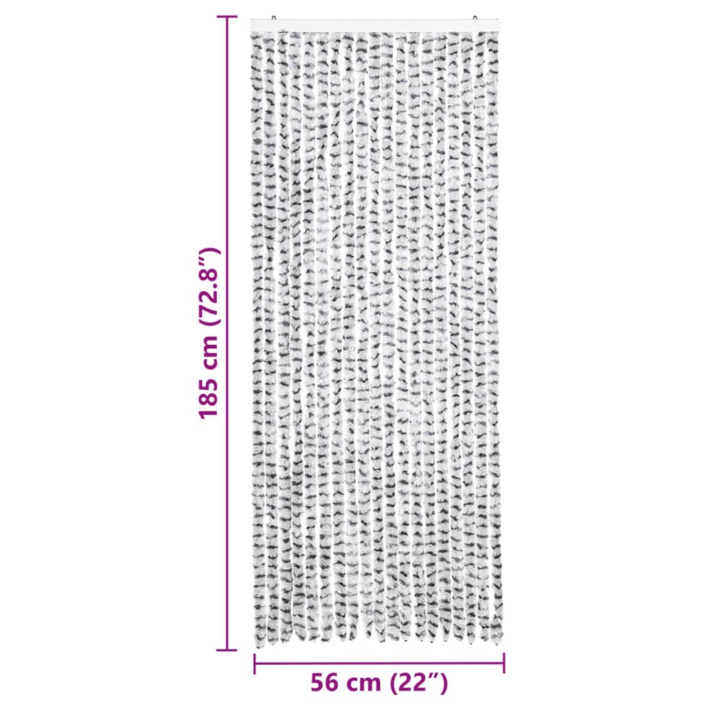 vidaXL Zasłona przeciwko owadom, jasno i ciemnoszara, 56x185cm, szenil