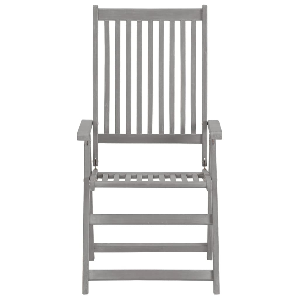 vidaXL Rozkładane krzesła ogrodowe z poduszkami, 3 szt., lita akacja