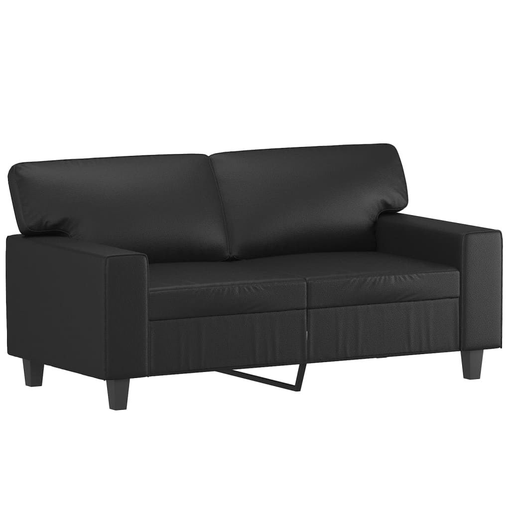 vidaXL 2-osobowa sofa, czarna, 120 cm, sztuczna skóra