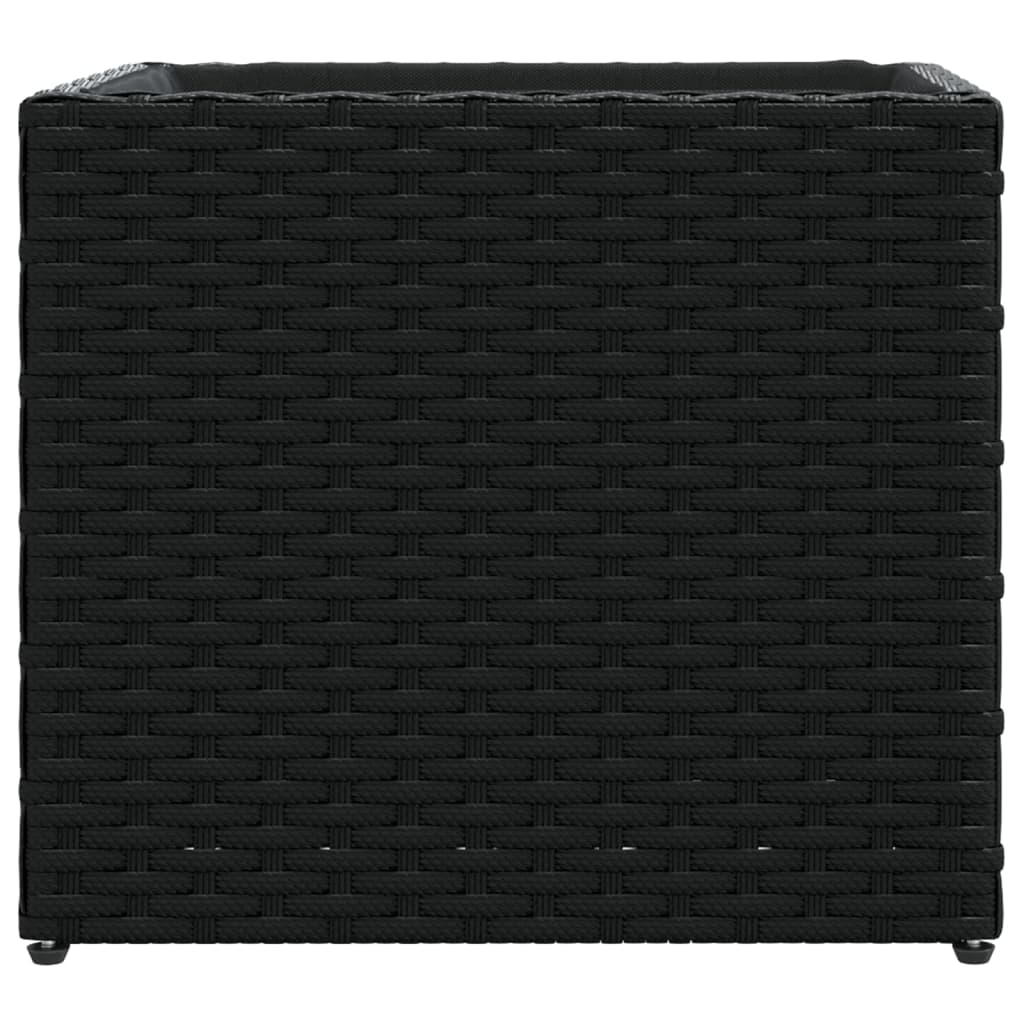 vidaXL Donica ogrodowa, czarna, 36x30x32 cm, rattan PE