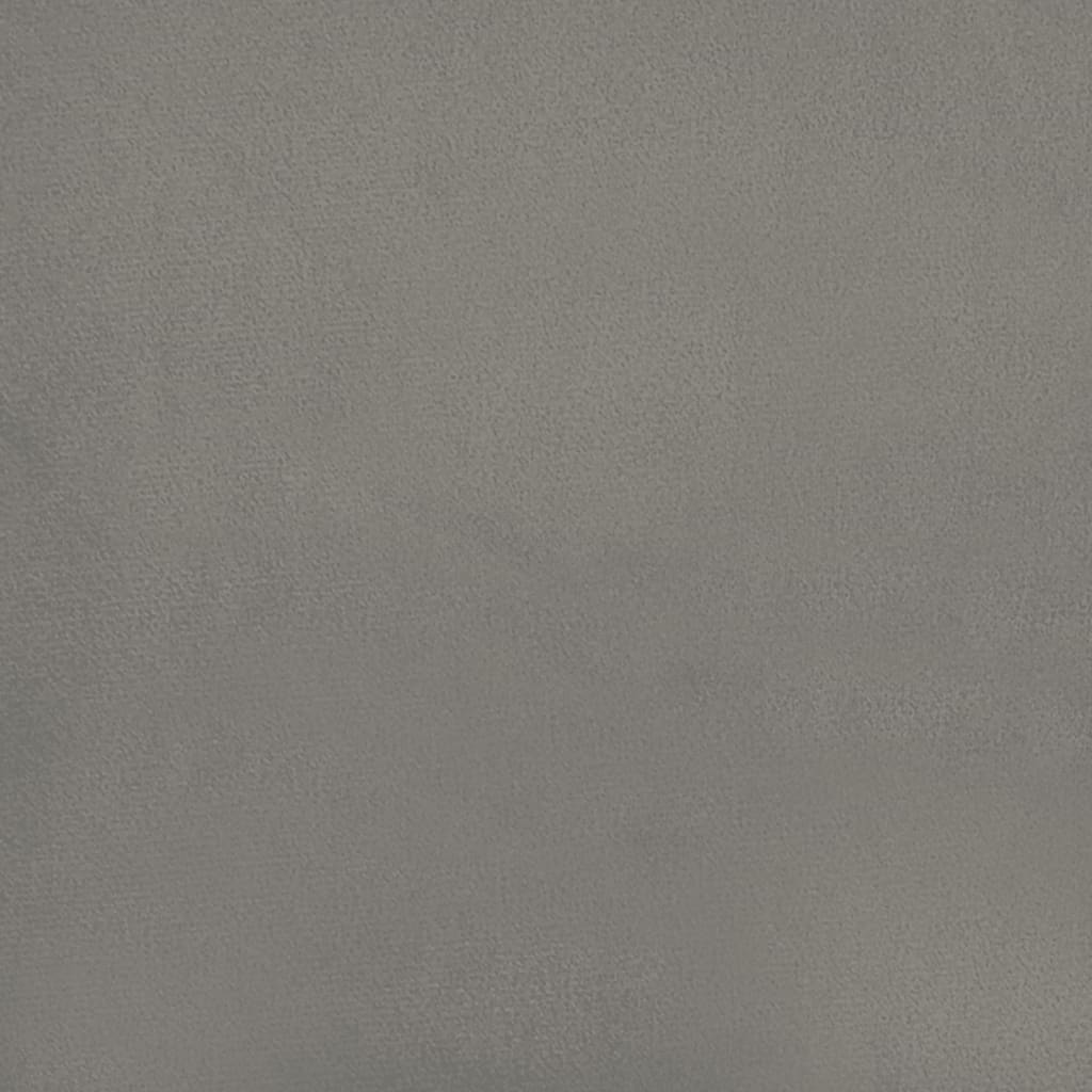 vidaXL Łóżko kontynentalne z materacem, jasnoszare, 120x190cm, aksamit
