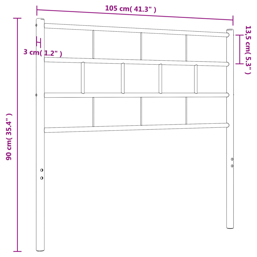 vidaXL Metalowe wezgłowie, białe, 100 cm