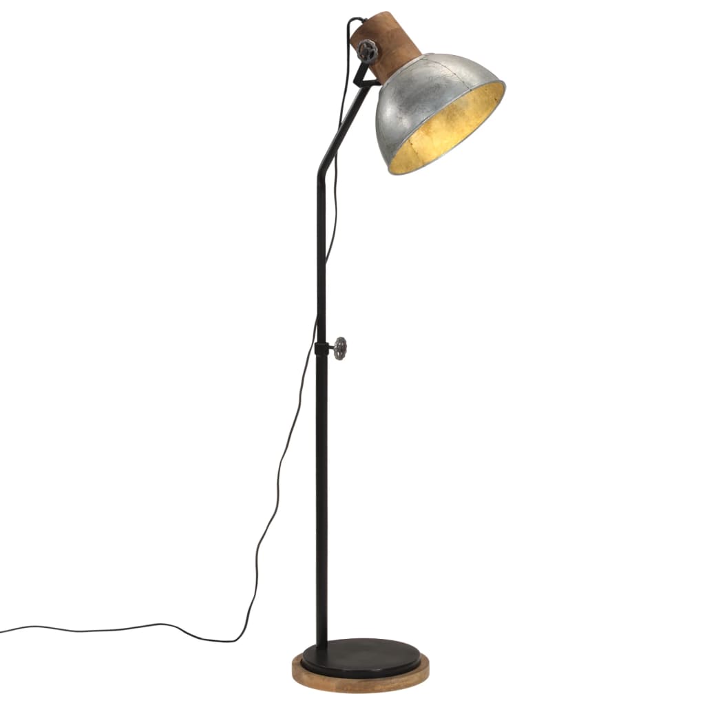 vidaXL Lampa stojąca, 25 W, srebro vintage, 30x30x100-150 cm, E27