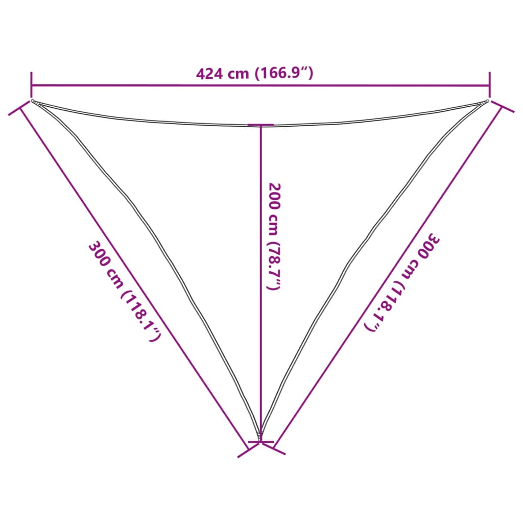 vidaXL Żagiel przeciwsłoneczny, jasnoszary, 3x3x4,24 m, 100% poliester