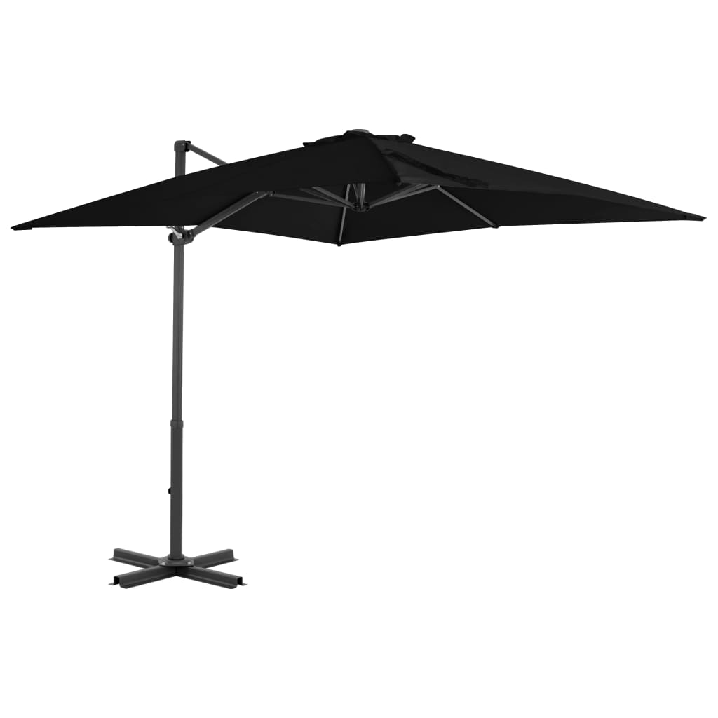 vidaXL Parasol wiszący z aluminiowym słupkiem, 250x250 cm, czarny