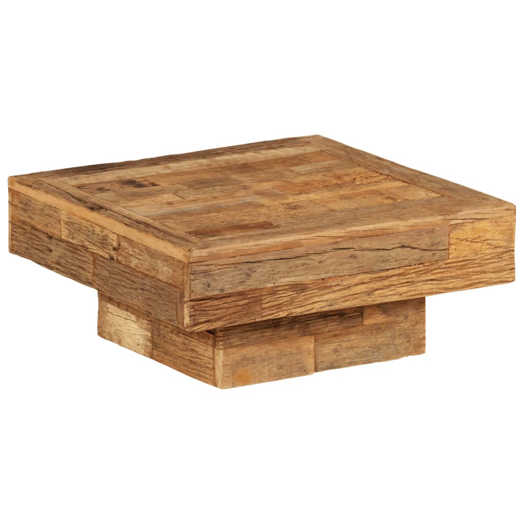 vidaXL Stolik kawowy, lite drewno z odzysku, 70 x 70 x 30 cm