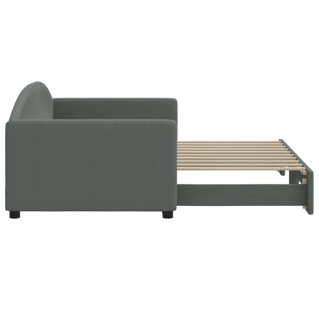 vidaXL Sofa rozsuwana, ciemnoszara, 90x190 cm, tkanina