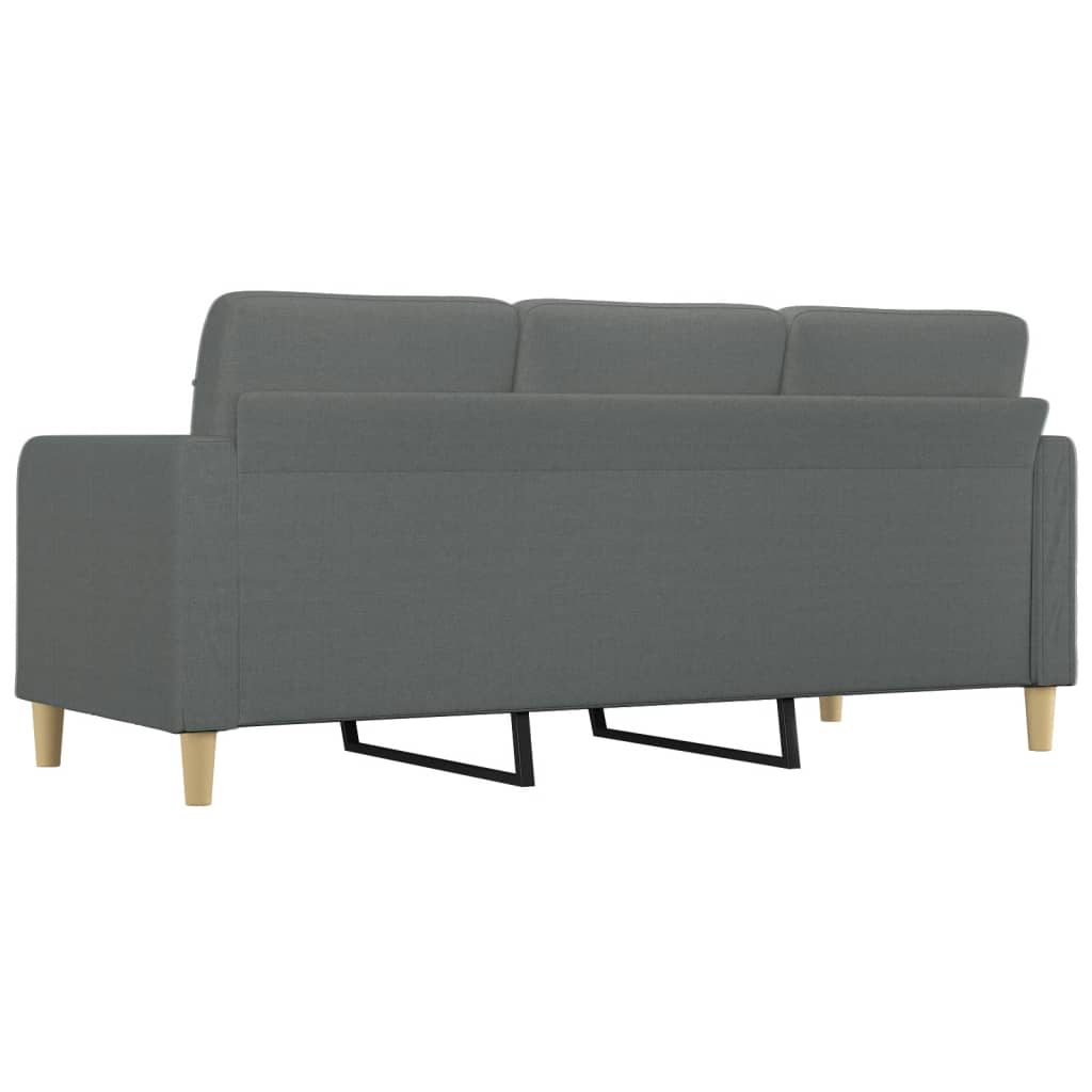 vidaXL Sofa 3-osobowa, ciemnoszara, 180 cm, tkanina, klasa B