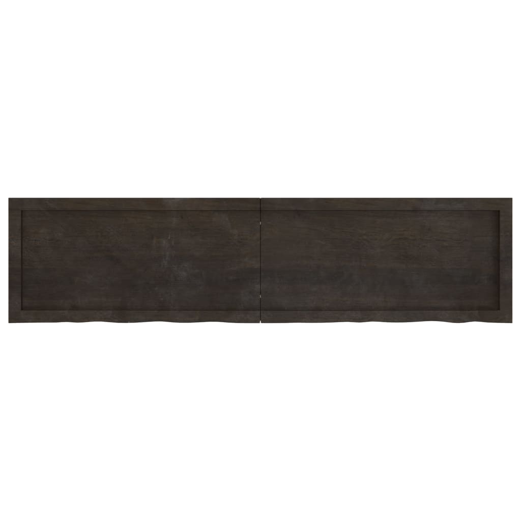 vidaXL Blat stołu, ciemnobrązowy, 160x40x(2-6) cm, lite drewno dębowe