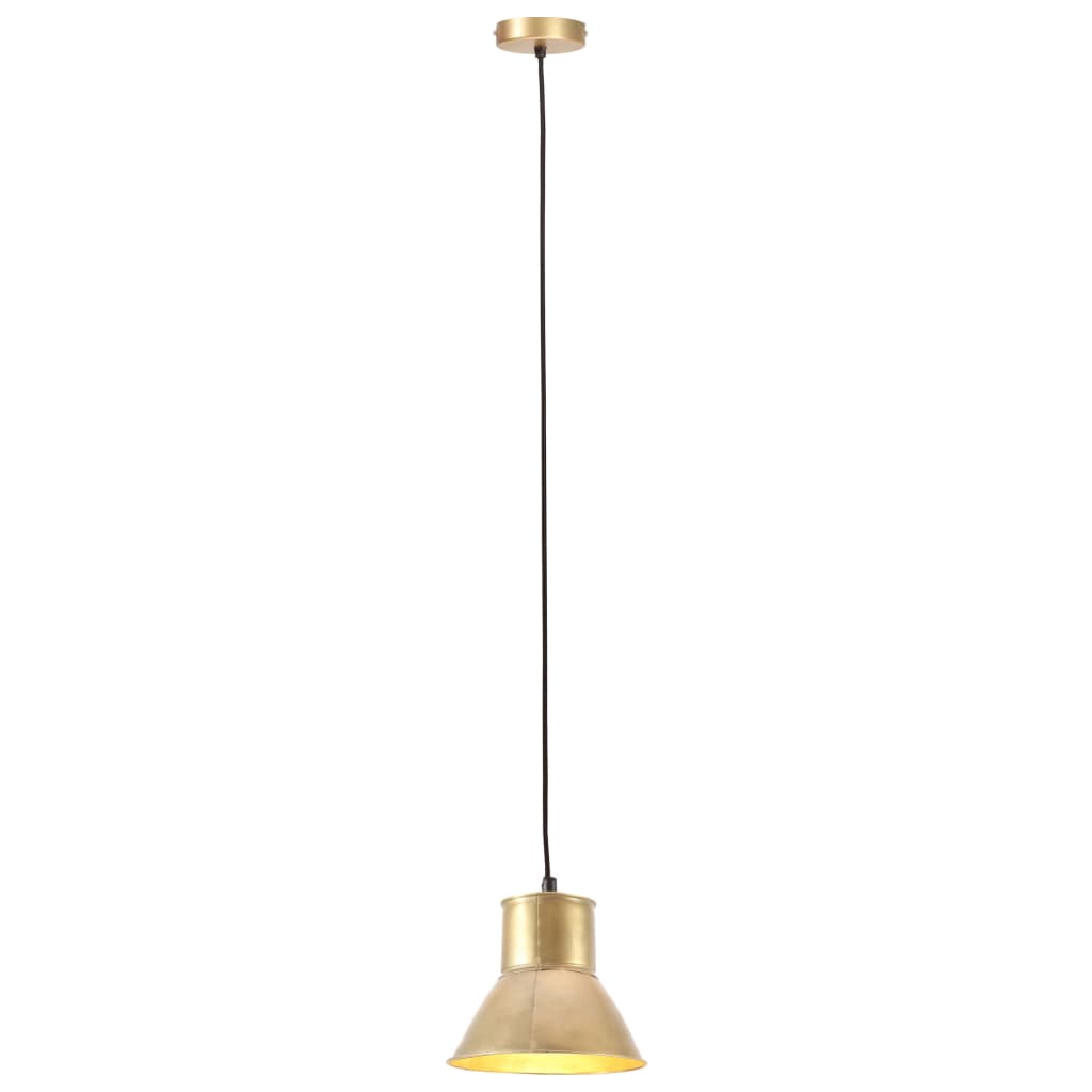 vidaXL Lampa wisząca, 25 W, kolor mosiądzu, okrągła, 17 cm, E27