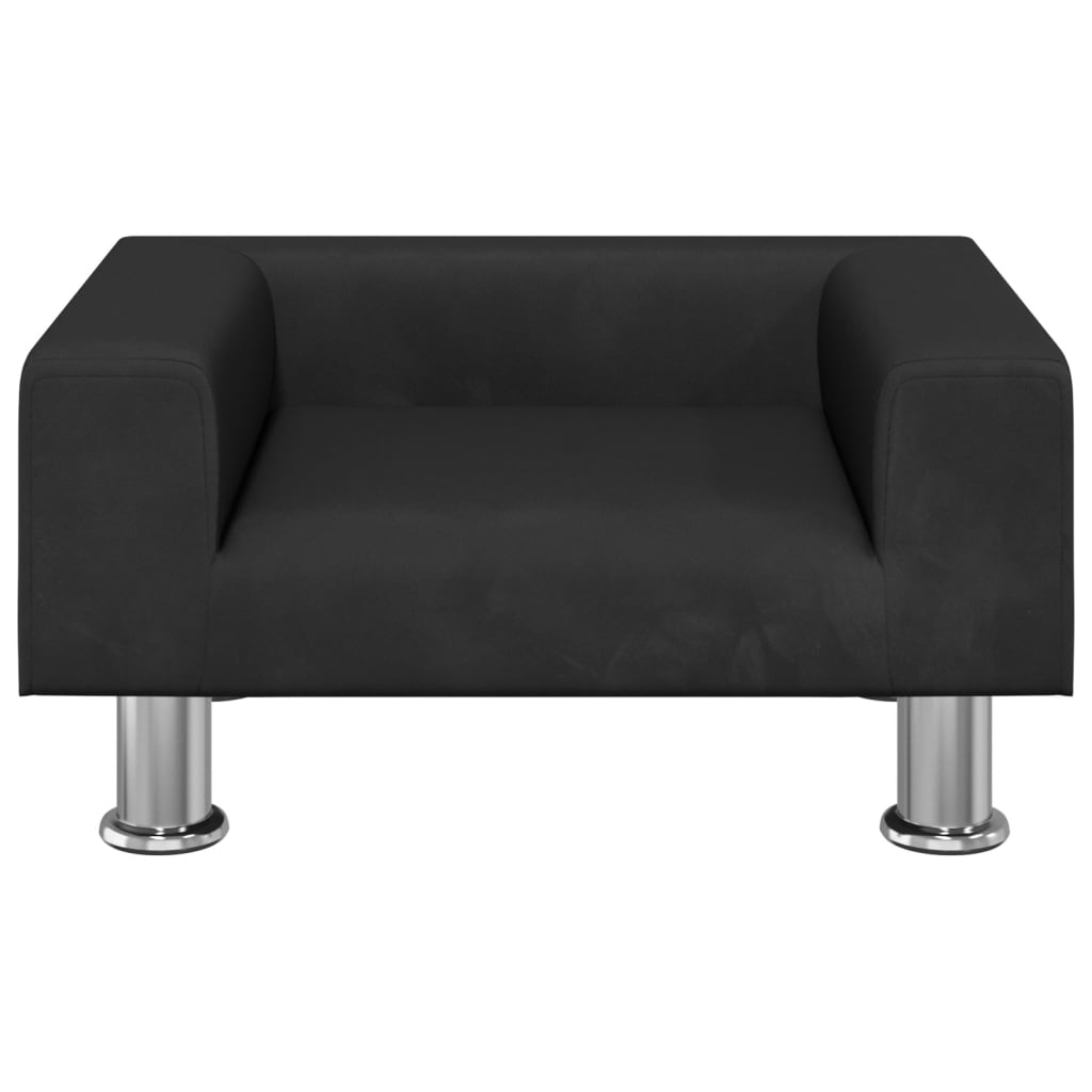 vidaXL Sofa dla dzieci, czarna, 50x40x26,5 cm, aksamitna