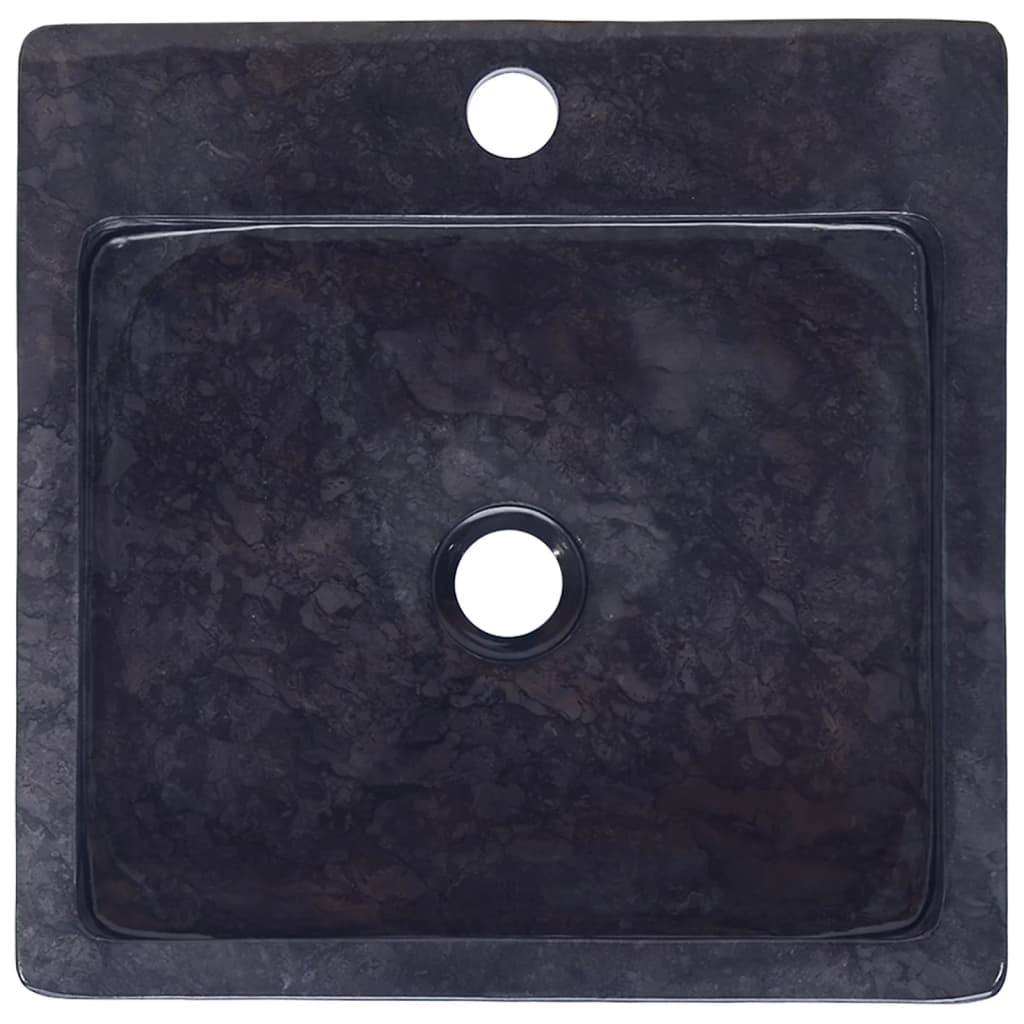 vidaXL Umywalka, czarna, 40x40x12 cm, marmurowa