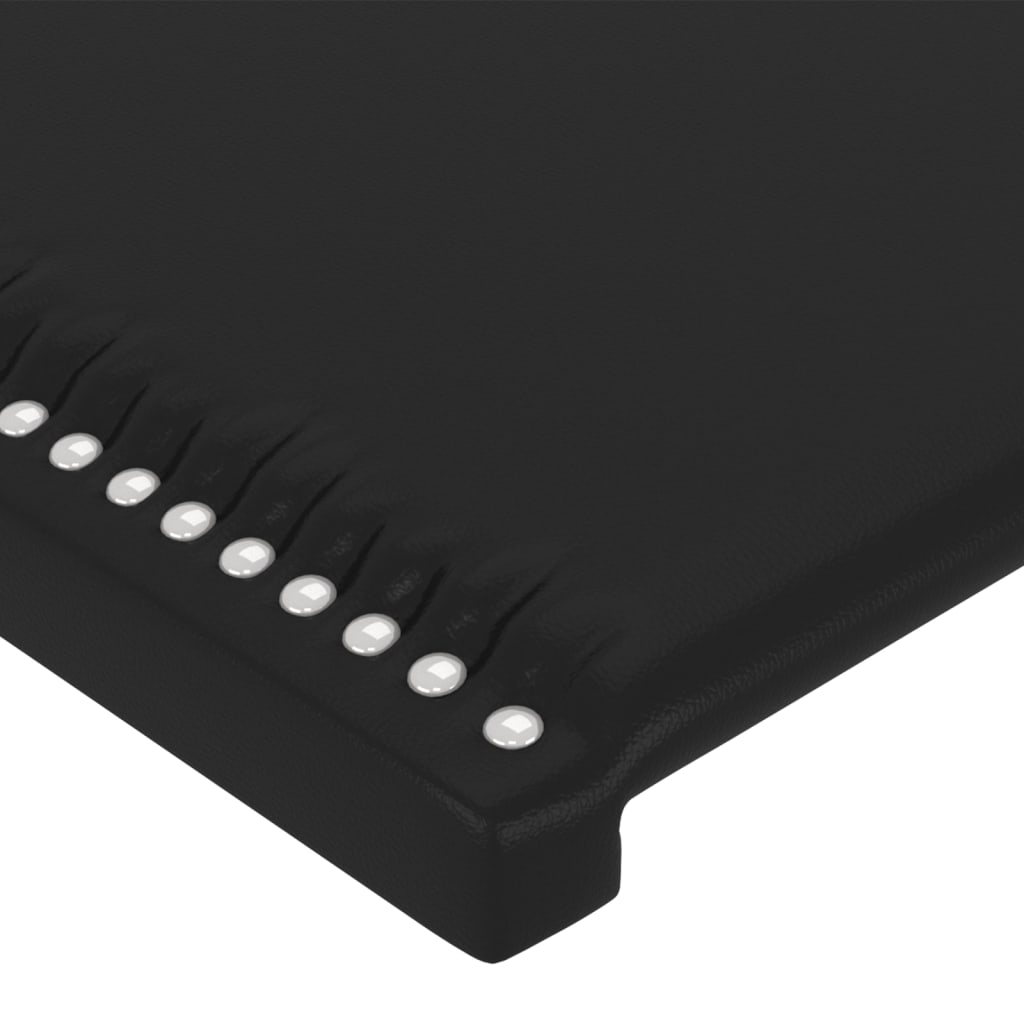 vidaXL Zagłówek do łóżka z LED, czarny, 180x5x78/88 cm, sztuczna skóra