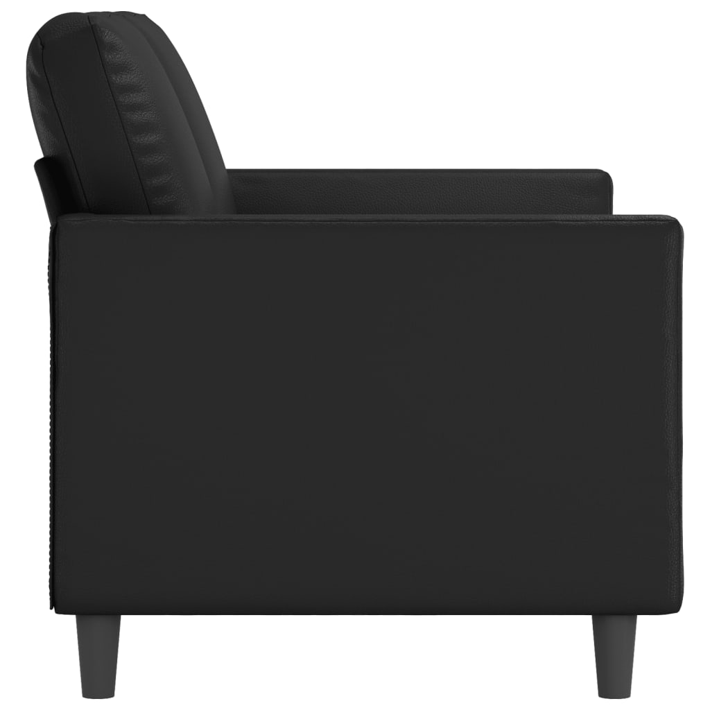 vidaXL 2-osobowa sofa, czarna, 120 cm, sztuczna skóra