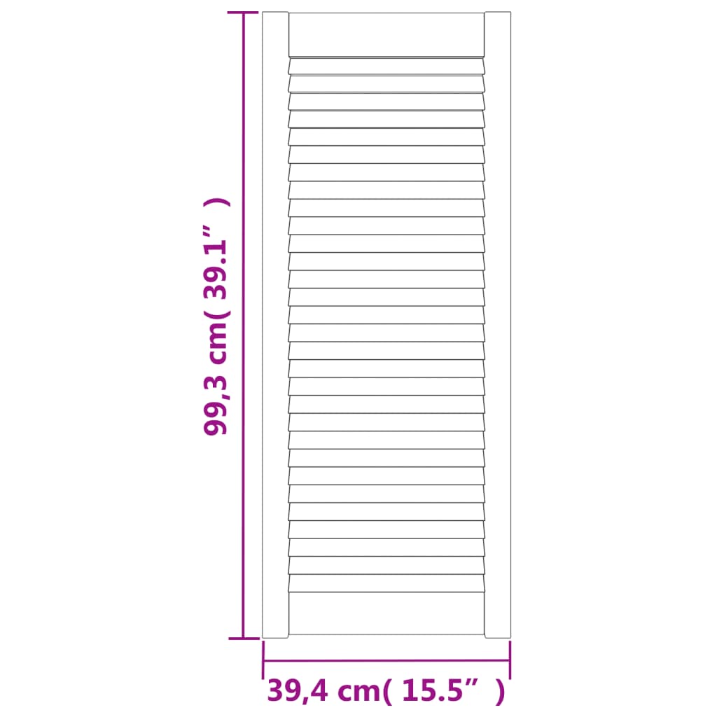vidaXL Drzwi żaluzjowe do szafki, 4 szt., białe, 99,3x39,4 cm, sosnowe