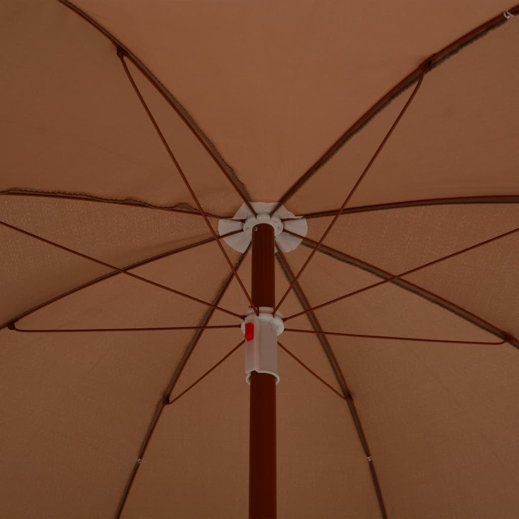 vidaXL Parasol ogrodowy na stalowym słupku, 180 cm, taupe