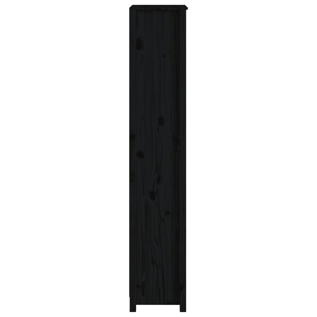 vidaXL Regał na książki, czarny, 50x35x183 cm, lite drewno sosnowe
