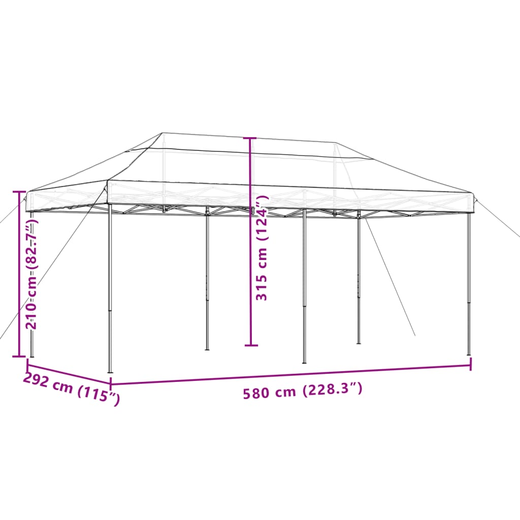 vidaXL Składany namiot imprezowy typu pop-up, zielony, 580x292x315 cm