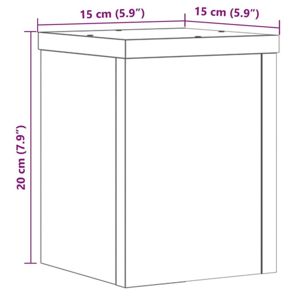 vidaXL Podstawki pod doniczki, 2 szt., czarne, 15x15x20 cm