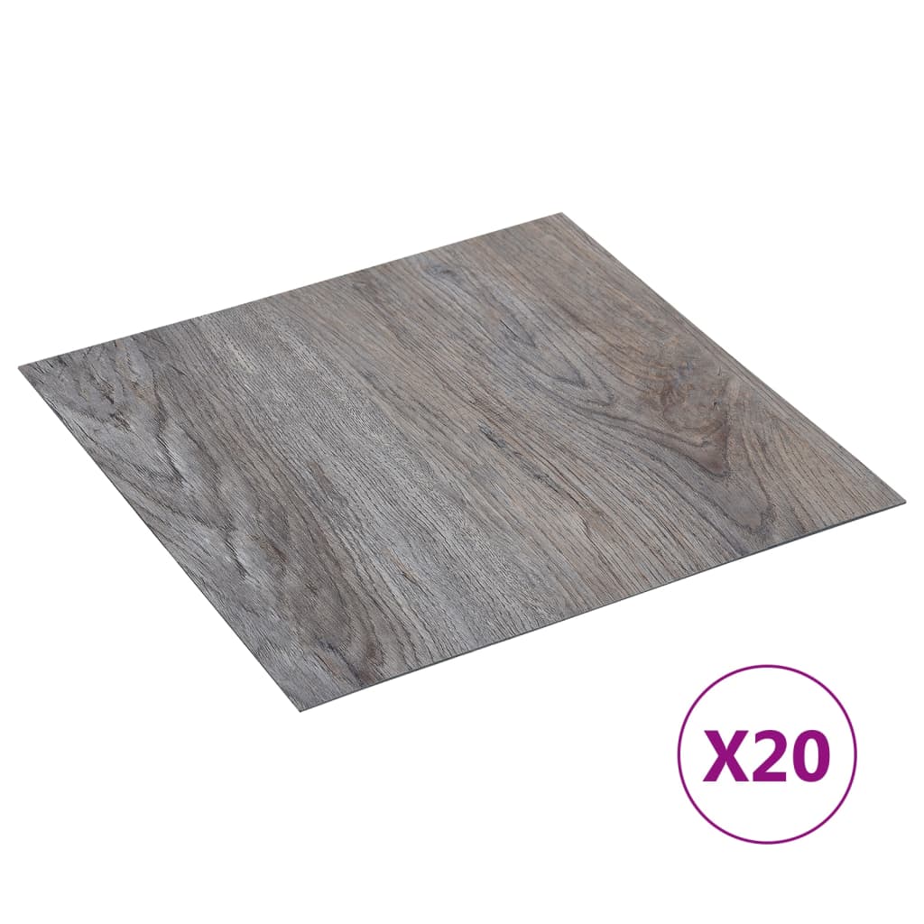 vidaXL Samoprzylepne panele podłogowe, 20 szt., PVC, 1,86 m², brązowe