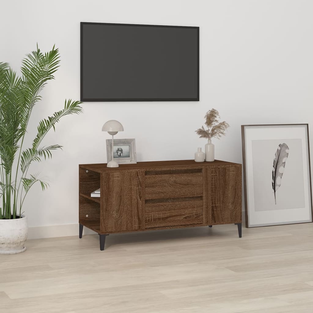 vidaXL Szafka pod TV, brązowy dąb, 102x44,5x50 cm