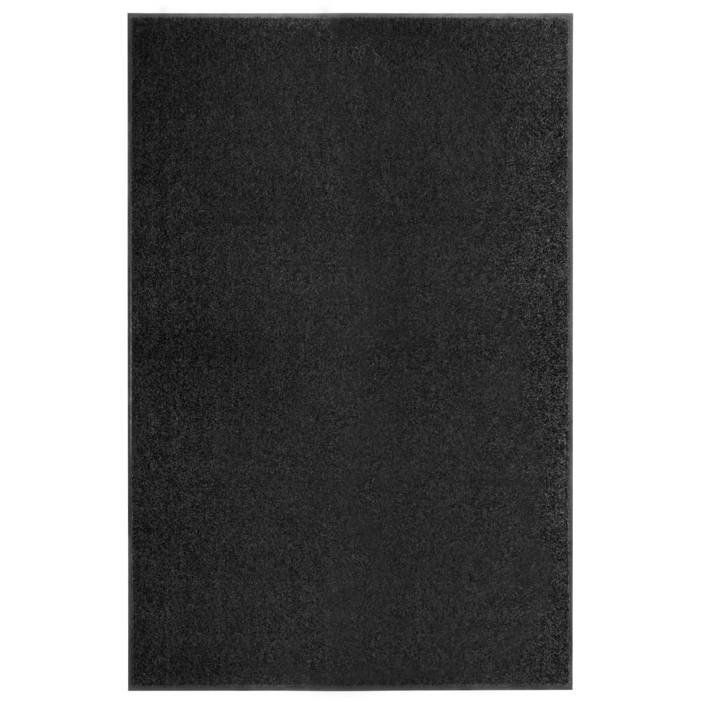 vidaXL Wycieraczka z możliwością prania, czarna, 120 x 180 cm