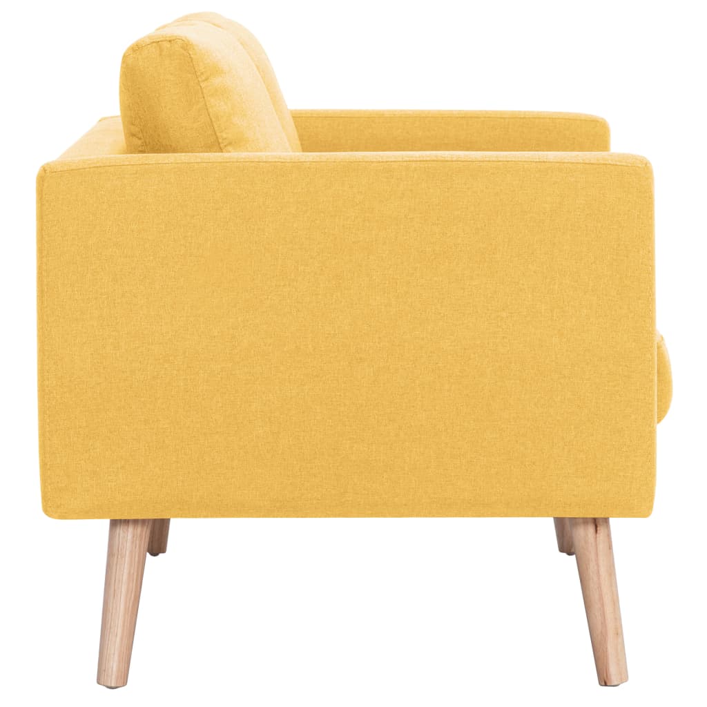 vidaXL Sofa 3-osobowa tapicerowana tkaniną, żółta