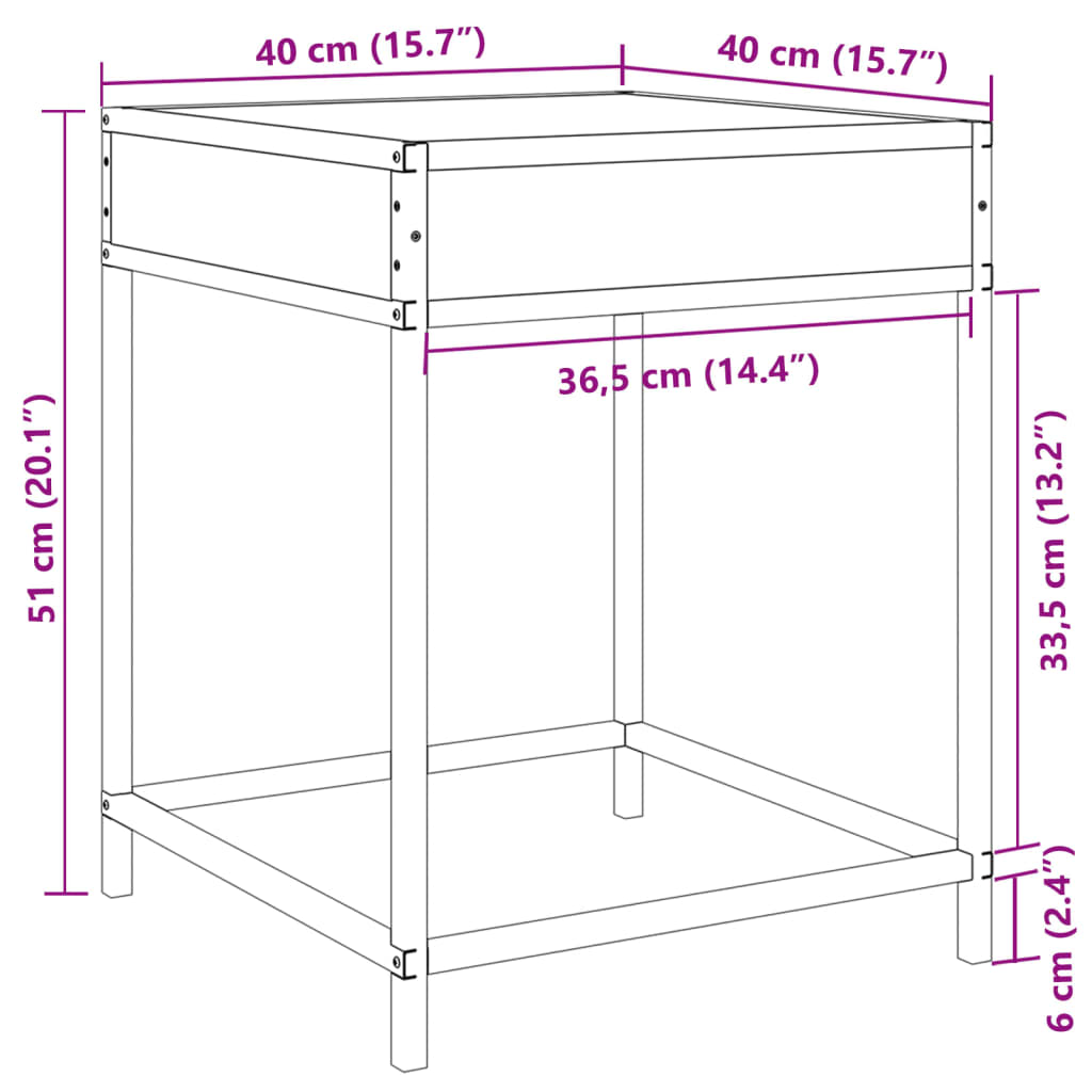 vidaXL Stolik nocny z LED Infinity, czarny, 40x40x51 cm