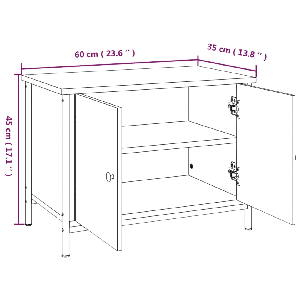 vidaXL Szafka TV z drzwiczkami, czarna, 60x35x45 cm