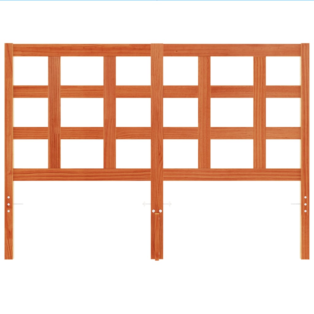 vidaXL Wezgłowie do łóżka, woskowy brąz, 135 cm, lite drewno sosnowe
