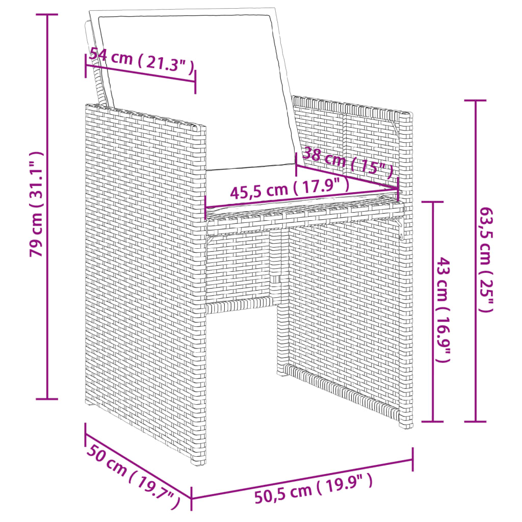 vidaXL 11-cz. zestaw mebli do ogrodu z poduszkami jasnoszary rattan PE