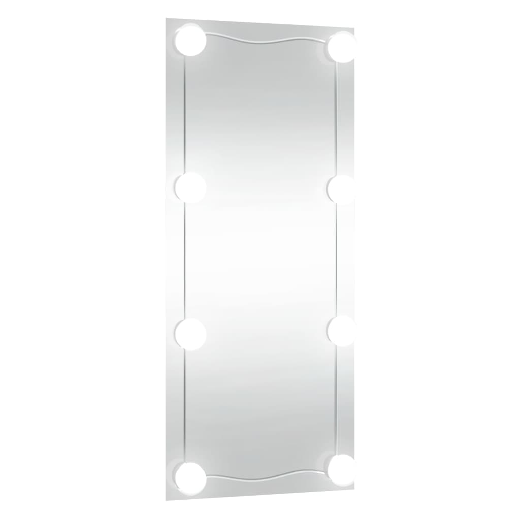 vidaXL Lustro ścienne z LED, 40x80 cm, szklane, prostokątne