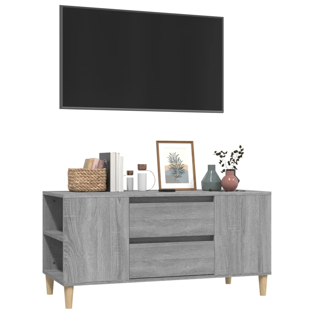 vidaXL Szafka pod TV, szary dąb sonoma, 102x44,5x50 cm