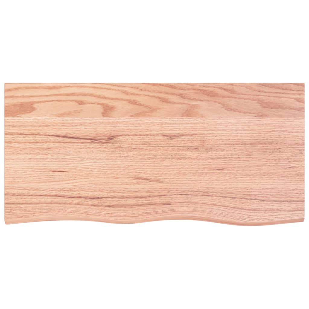 vidaXL Blat do łazienki, jasnobrązowy, 100x50x(2-6) cm, lite drewno