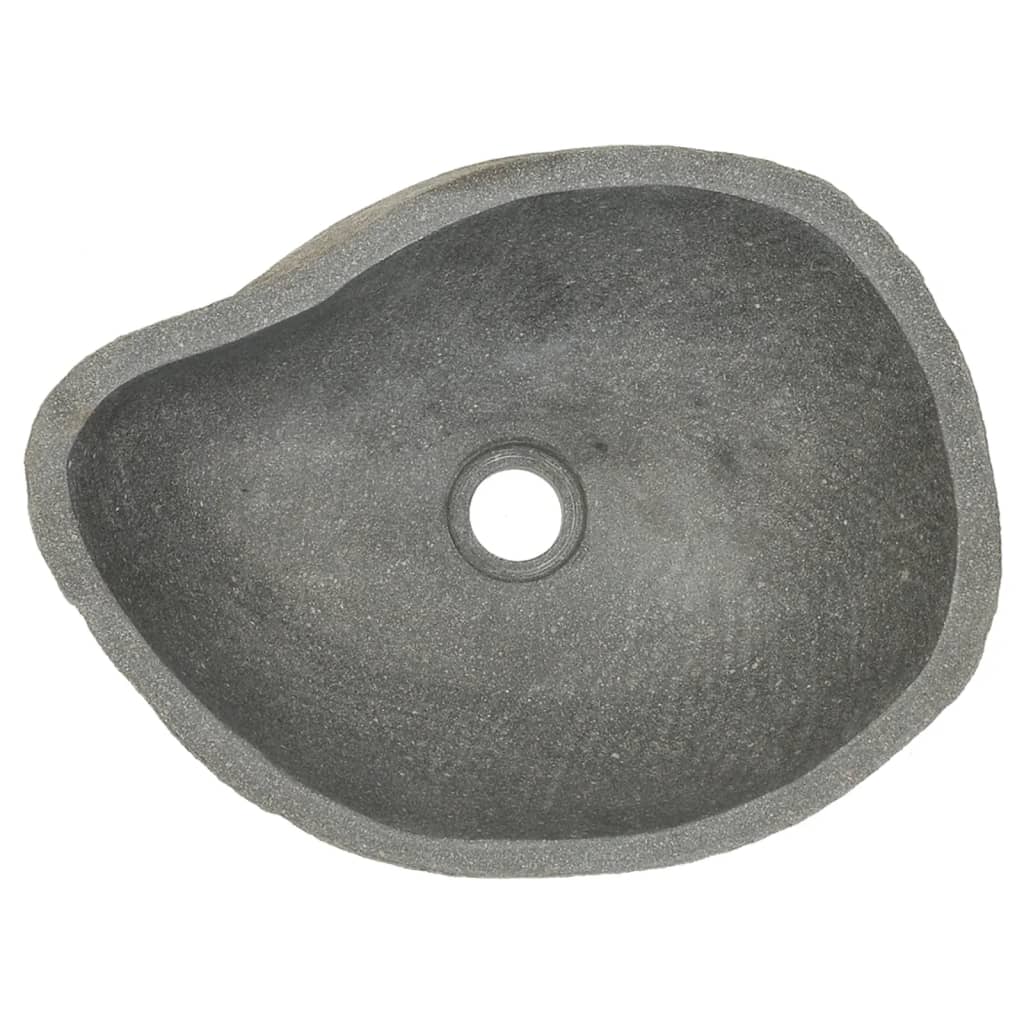 vidaXL Umywalka z kamienia rzecznego, owalna, (37-46)x(29-36) cm