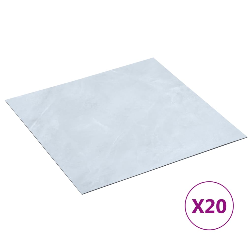 vidaXL Samoprzylepne panele podłogowe, 20 szt., PVC, 1,86 m², białe