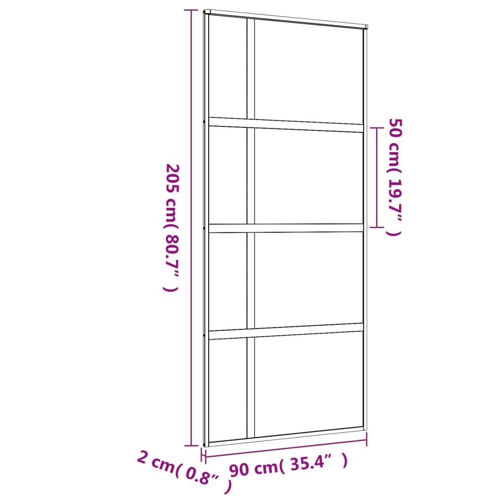 vidaXL Drzwi przesuwne, złote, 90x205 cm, mrożone szkło ESG, aluminium