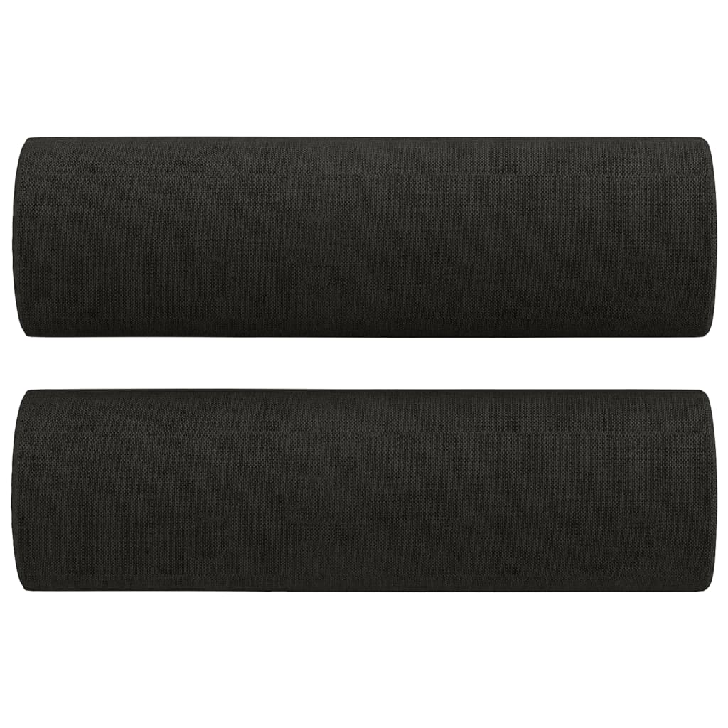 vidaXL 2-osobowa sofa z poduszkami, czarna, 120 cm, tkanina