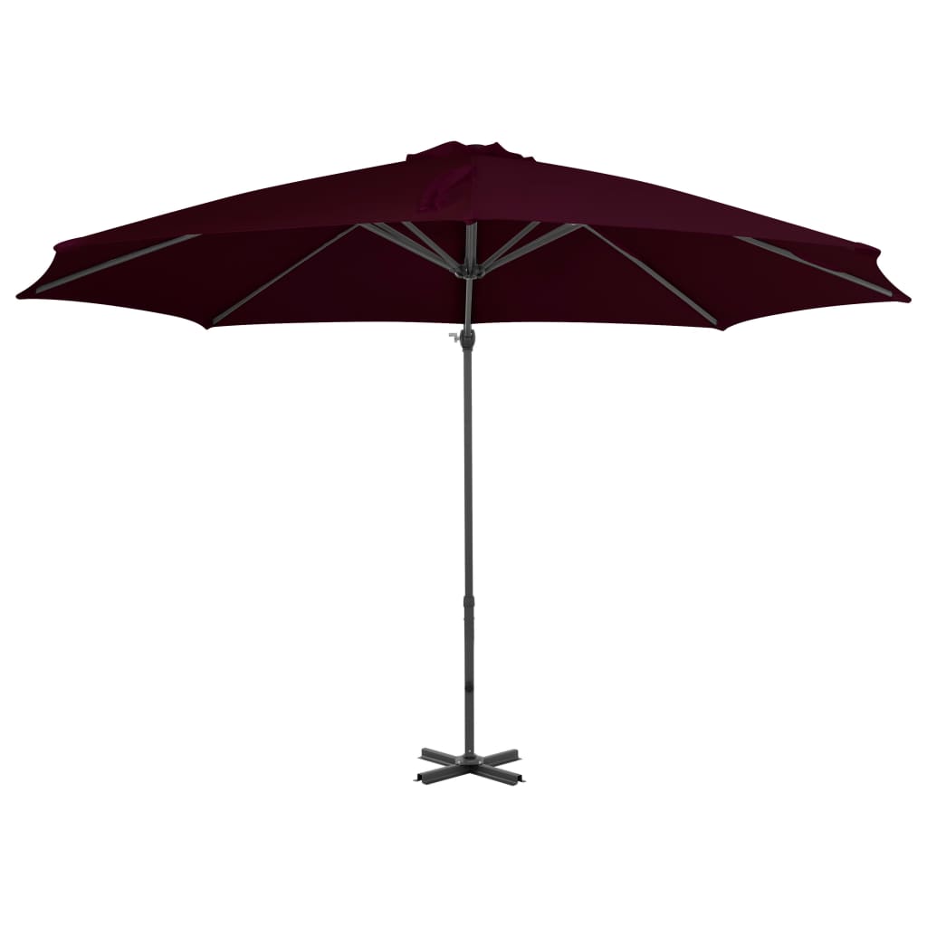 vidaXL Parasol wiszący z aluminiowym słupkiem, 300 cm, czerwony