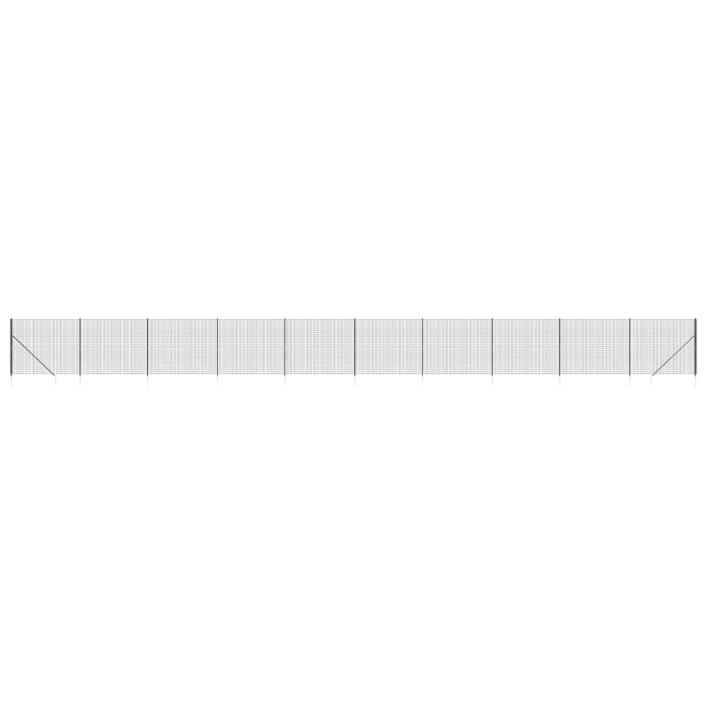 vidaXL Ogrodzenie z siatki, z kotwami, antracytowe, 1,6x25 m