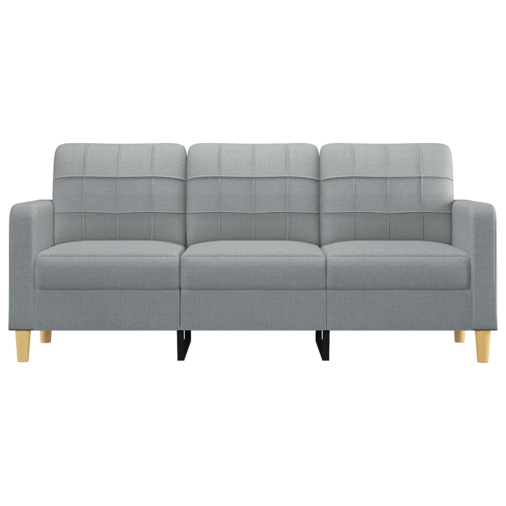 vidaXL Sofa 3-osobowa, jasnoszara, 180 cm, tapicerowana tkaniną