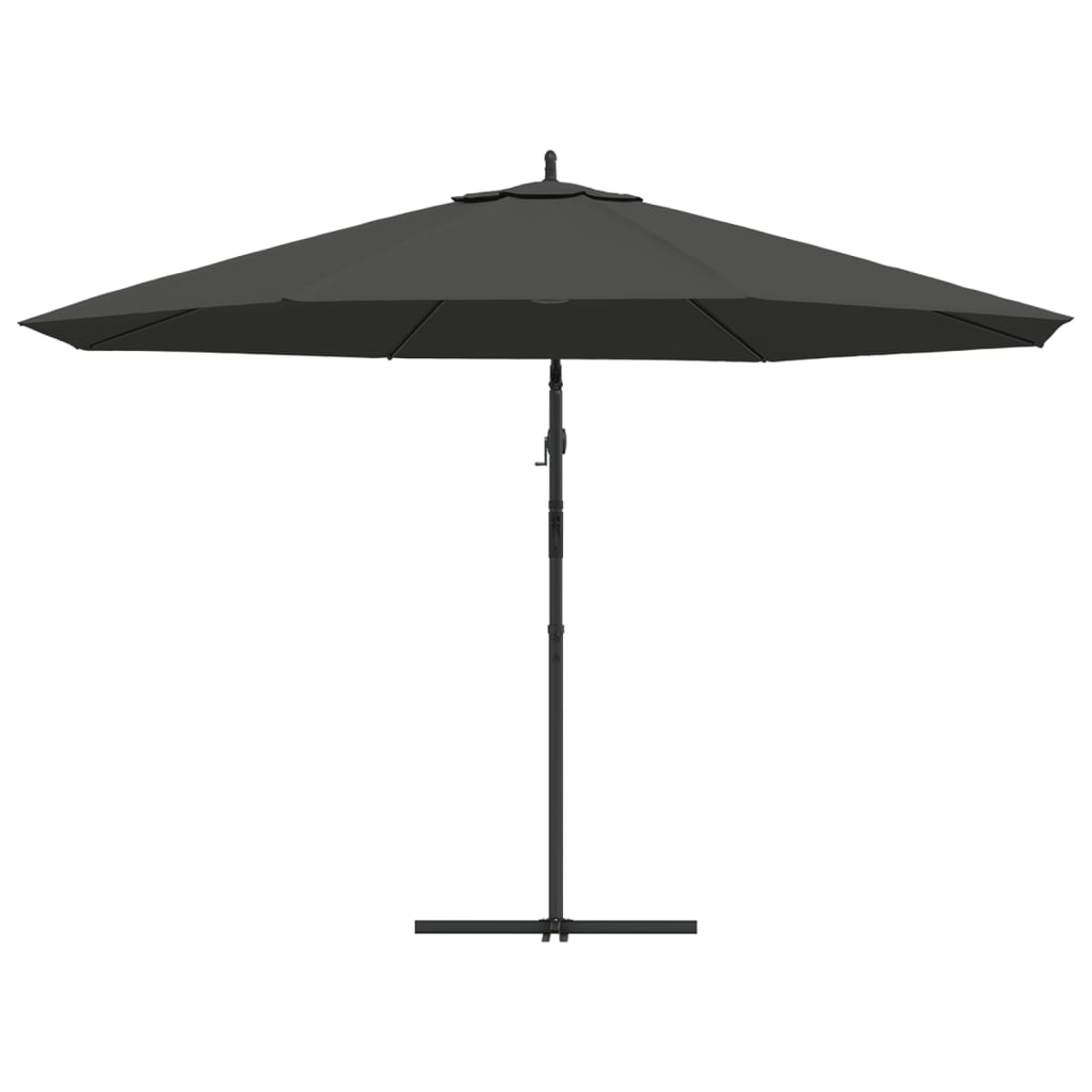 vidaXL Parasol wiszący z aluminiowym słupkiem, 350 cm, antracytowy