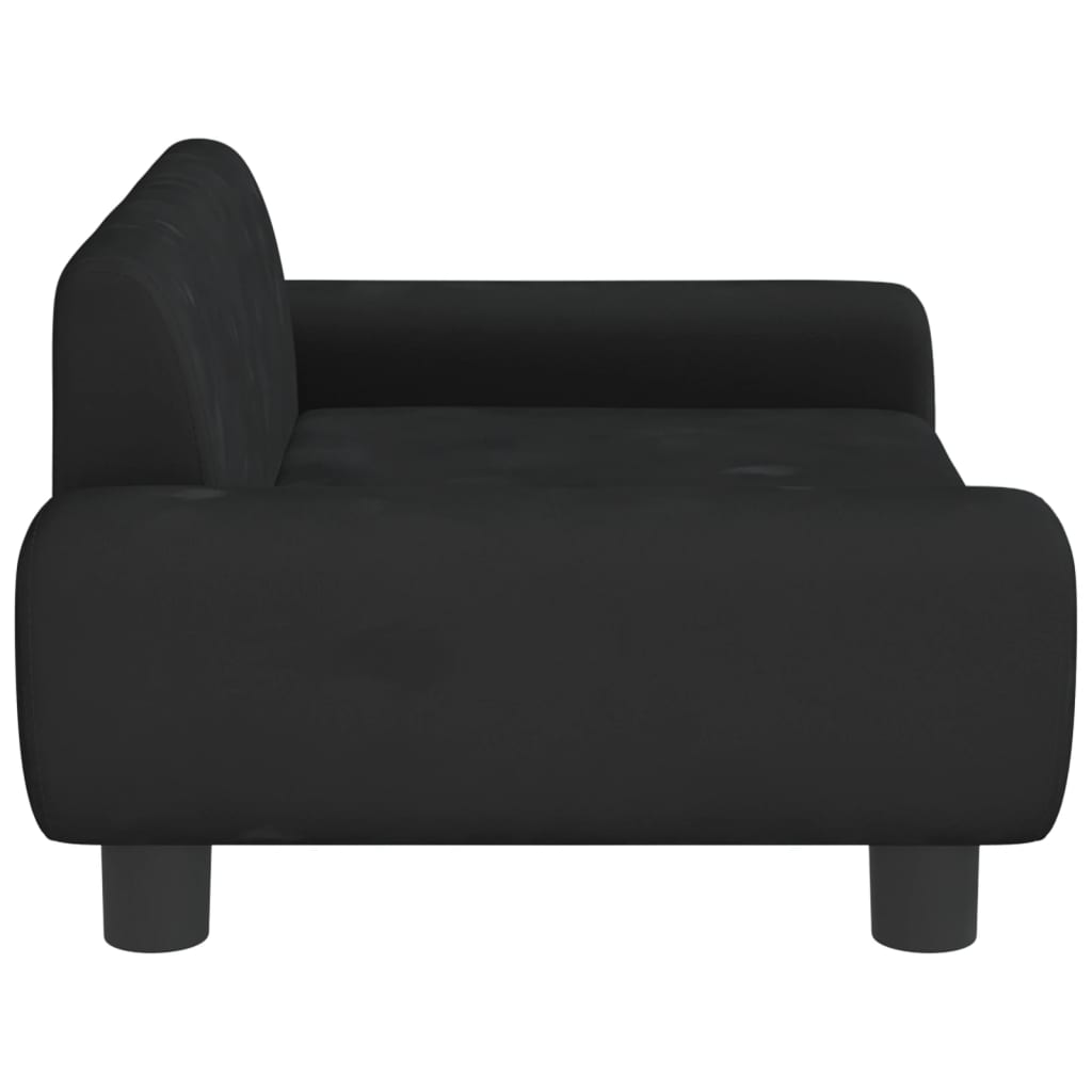 vidaXL Sofa dla dzieci, czarna, 70x45x33 cm, aksamit