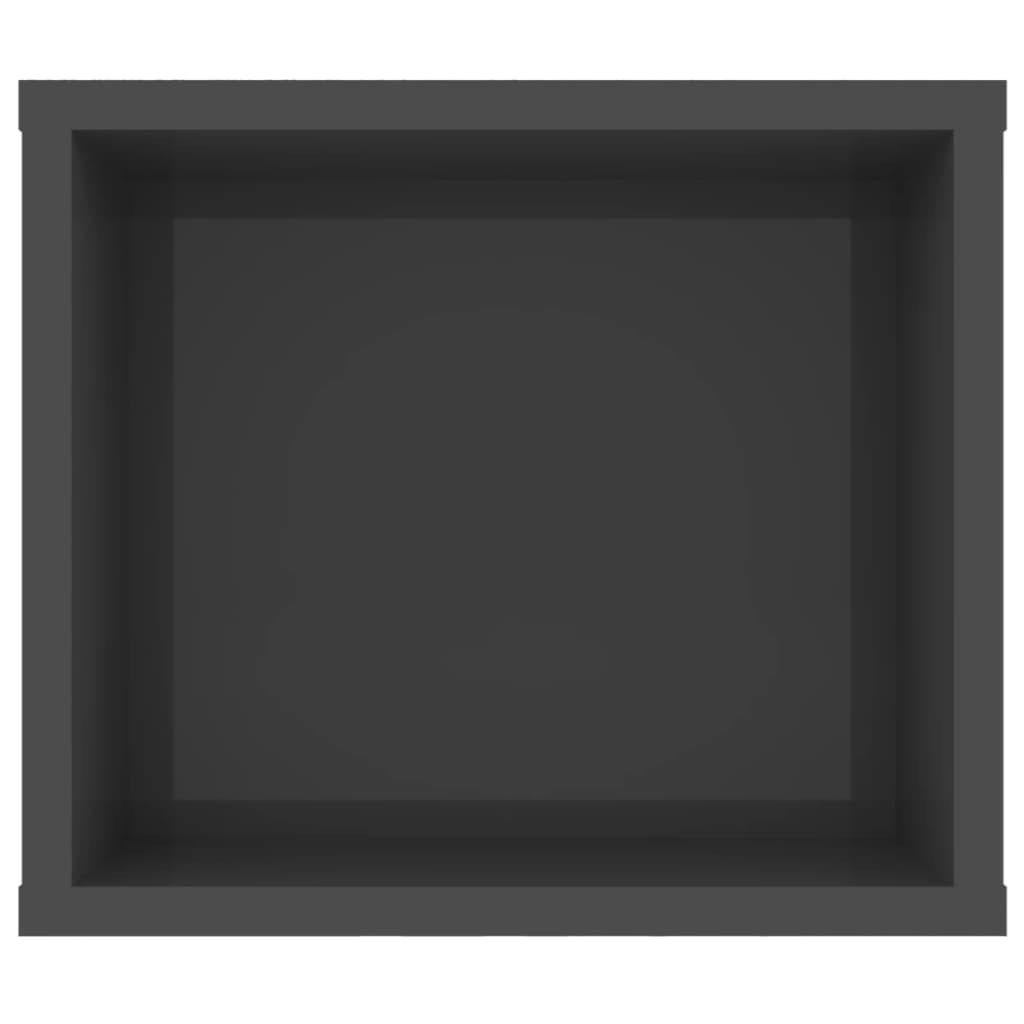 vidaXL Wisząca szafka TV, szara, wysoki połysk, 100x30x26,5 cm