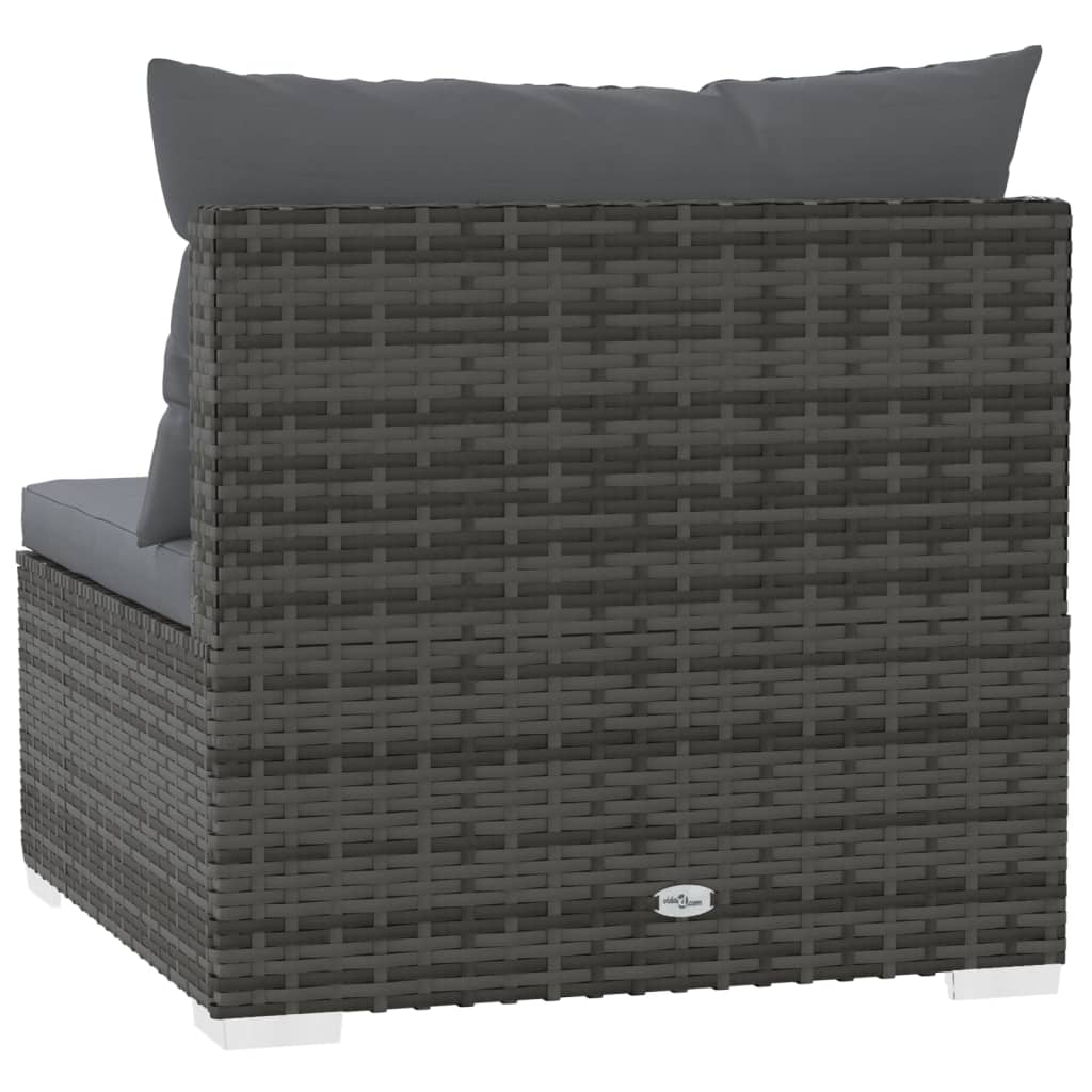 vidaXL 4-osobowa sofa z poduszkami, szara, polirattan