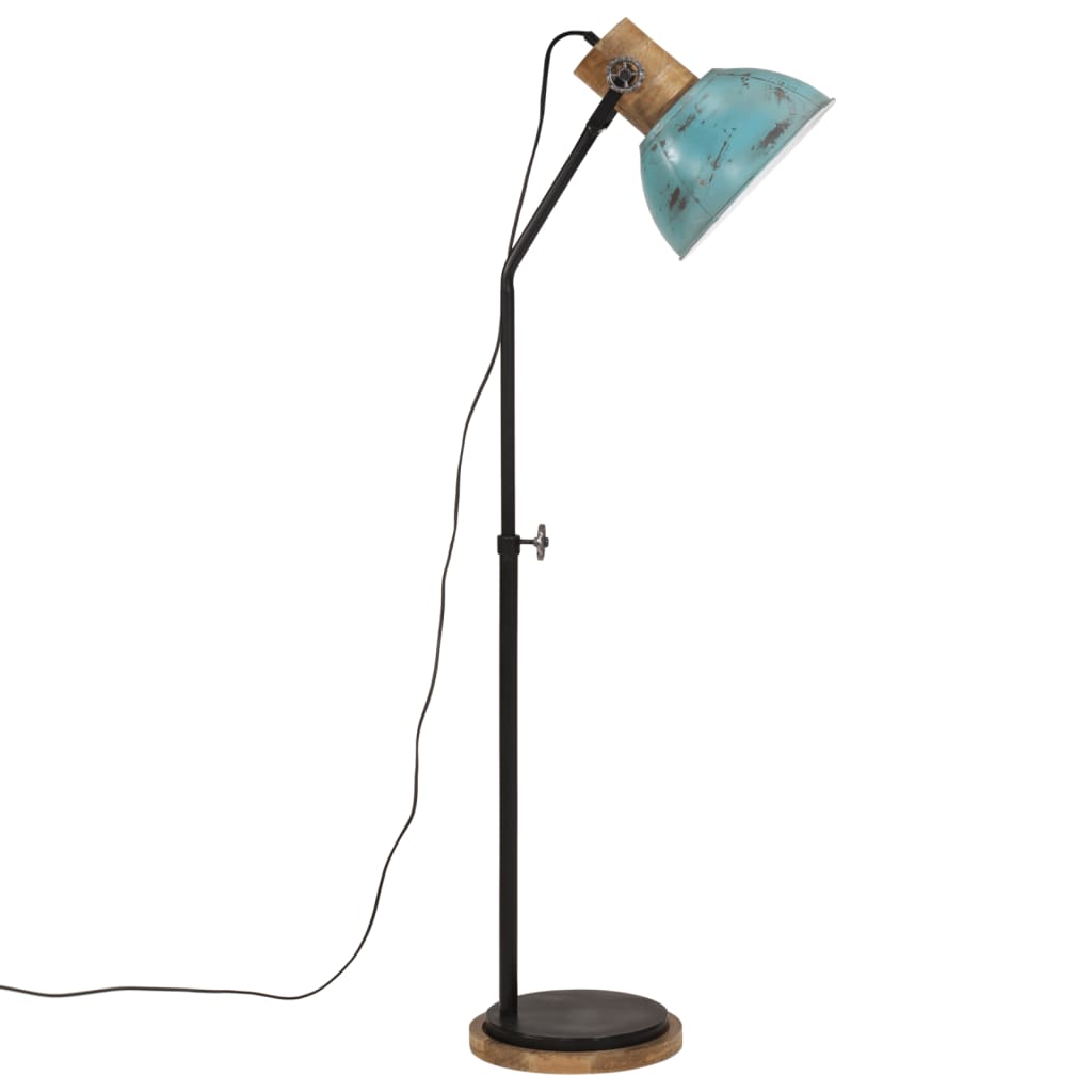 vidaXL Lampa stojąca, 25 W, postarzany niebieski, 30x30x100-150cm, E27