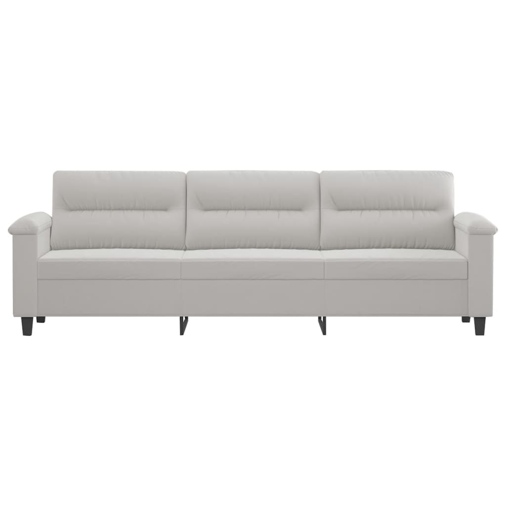 vidaXL 3-osobowa sofa, jasnoszary, 210 cm, tapicerowana mikrofibrą